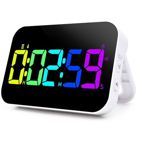 Digital Timer for Classroom, Pomodoro, Gym & Kitchen – Rechargeable Magnetic Countdown Timer, Large LED Display, Loud Alarm, 3 Volume Levels & 3 Brightness Settings - style: Upgraded Version with Gym Modes