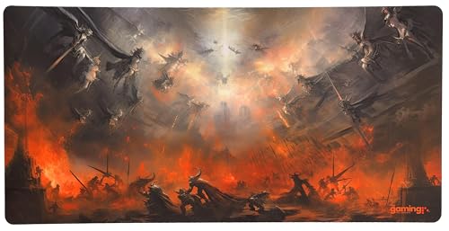 The Gaming Mat Company Single Player MTG Playmat & Mouse Pad – 28" x 14" Heavenly Battle Gaming Mouse Pad Compatible with Magic: The Gathering playmats, MTG Cards, TCG Gaming mat - color: Heavenly Battle