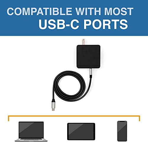 SideTrak USB-C® Wall Power Adapter, 45W Wall Charger with 4K Support, Compatible with SideTrak Portable Monitors and Other Devices, 5ft USB-C® to USB-C® Cord Included - style: Wall Power Cord
