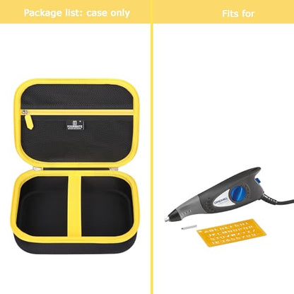 Tourmate Travel Carrying Case for Dremel 290-02 120-Volt Engraver Rotary Tool - Hard Storage Case for NEIKO Engraver Rotary Tool(ONLY CASE) (Black & Yellow) - color: Black & Yellow