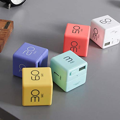 mooas Cube Timer, Flip, Block, Productivity, Time Management (Yellow) | 10/20/30/60 Sec Countdown Timer, Battery Operated, 2-Level Alarm Vol, Easy to Use, ADHD, Exercise, Study, Cooking - color: Yellow
