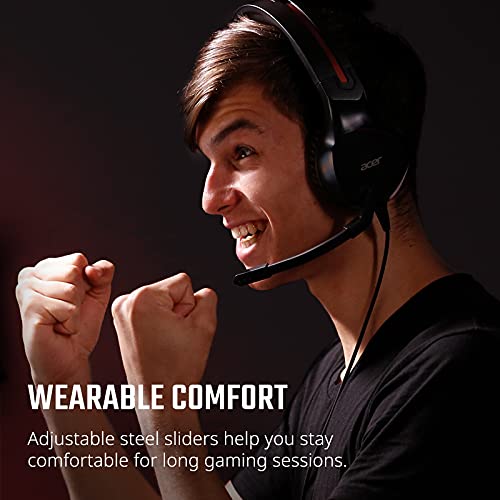 Acer Nitro Gaming Headset with Flexible Omnidirectional Mic, Adjustable Headband, (Pack of 1) - style: Nitro Headset