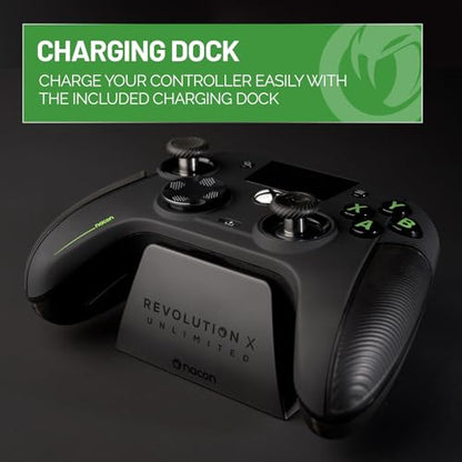 Nacon Revolution X Unlimited Precision Wireless Controller for XBOX and PC | Officially Licensed for XBOX Series X|S, XBOX One, Windows PC & Android via Bluetooth - Wired and Wireless - Charging Station