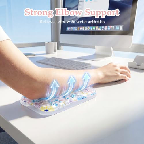 Ospelelf Gel Elbow Rest Pad, Ergonomic Arm Support for Desk, Daisy | Gel-filled Comfort for Summer Heat, Waterproof & Easy-clean, Ideal for Office Computer Use, Size: 6.29" × 4.33" × 0.98" - style: Daisy