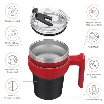 BJPKPK 10 oz Mini Tumbler with Lid, Straw & Handle, Insulated Steel Cup | Small, Spill Proof, Leak Proof, Thermal, Double Wall Vacuum, Sweatproof, Dishwasher Safe, BPA Free, Blood Moon - color: Blood Moon, size: 10 Ounces
