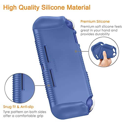 FINTIE Soft Silicone Protective Case for Nintendo Switch Lite 2019 | Ergonomic Grip, Anti-Slip, Shock-Absorption & Anti-Scratch, Lightweight Grip Case Cover, Navy Blue - color: Navy Blue