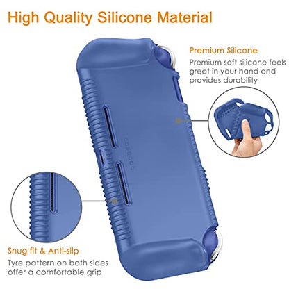 FINTIE Soft Silicone Protective Case for Nintendo Switch Lite 2019 | Ergonomic Grip, Anti-Slip, Shock-Absorption & Anti-Scratch, Lightweight Grip Case Cover, Navy Blue - color: Navy Blue