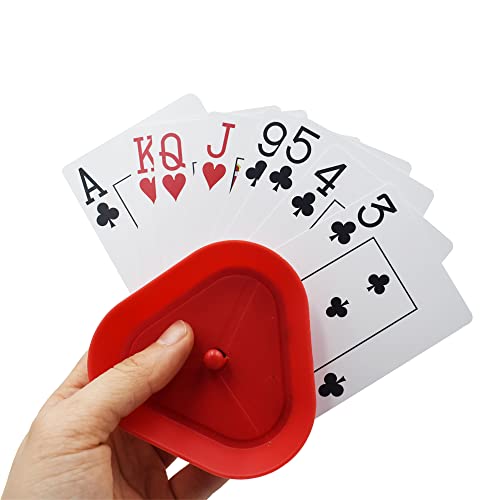 Yuanhe Playing Card Game Holder - Triangle Shaped Hands-Free Poker Holder Tray, 4 Colors, Set of 8 - style: Set of 8