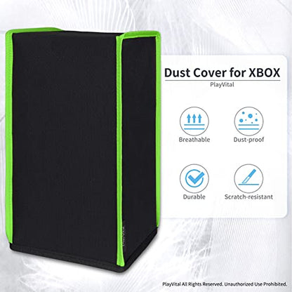 PlayVital Black Nylon Dust Cover for Xbox Series X Console, Soft Neat Lining Dust Guard, Anti Scratch Waterproof Cover Sleeve for Xbox Series X Console - Neon Green Trim - color: Neon Green Trim