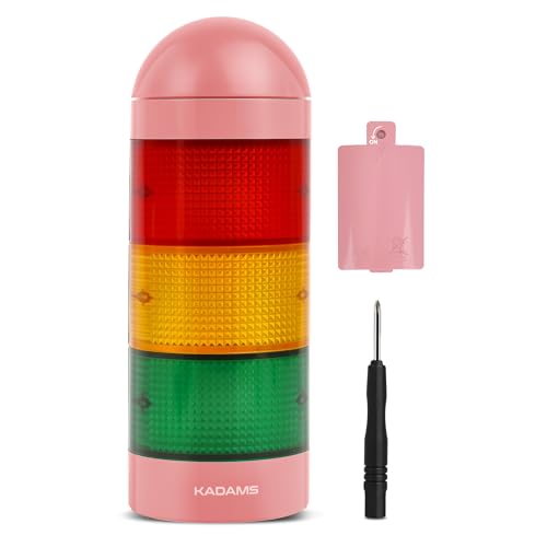 KADAMS Visual Timer for Kids with Pre-Alarm, Traffic Light Countdown Timer for ADHD Toddlers Classroom 24H Digital Timer, 5 Volume Levels Mute Pause Memory for Homework Learning Home Routine - color: Pink