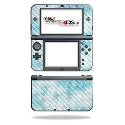 MightySkins Carbon Fiber Skin for Nintendo New 3DS XL (2015) - Blue Marble | Protective, Durable Textured Carbon Fiber Finish | Easy to Apply, Remove, and Change Styles | Made in The USA - color: Blue Marble