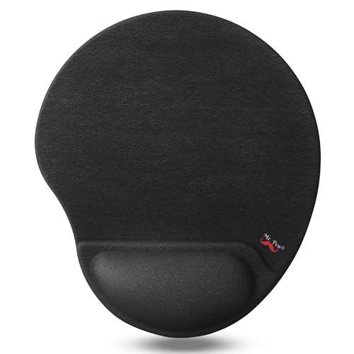 Mr. Pen- Ergonomic Mouse Pad with Wrist Rest | Breathable Fabric with Memory Foam Cushion, Non-Slip Rubber Base, Gel Mouse Pad with Wrist Support - color: Black