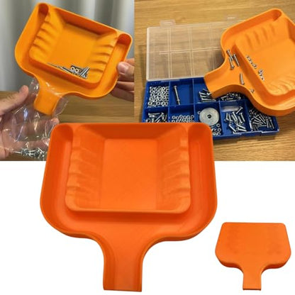 Multi-Purpose Small Parts Sorting Tray – Easy Sorter Funnel Trays for Screws, Nuts, Bolts, Lego Bricks, Micro SD Cards – Compact Organizer with Pour Spout, Textured Surface for DIY & Hobby Use