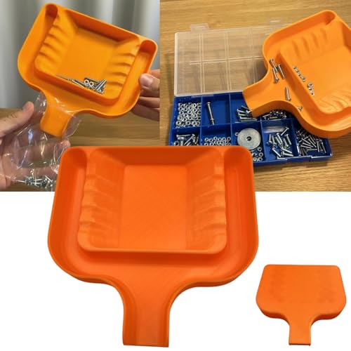 Multi-Purpose Small Parts Sorting Tray – Easy Sorter Funnel Trays for Screws, Nuts, Bolts, Lego Bricks, Micro SD Cards – Compact Organizer with Pour Spout, Textured Surface for DIY & Hobby Use
