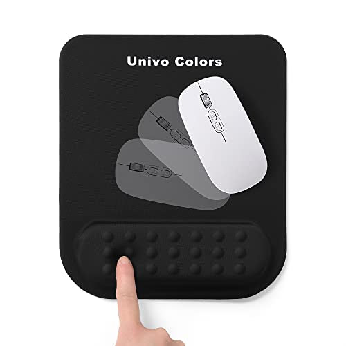 Superfine Fiber Soft Memory Foam Ergonomic Mouse Pad with Wrist Rest Support, Comfortable Large Black Mousepad with Non-Slip Base for Computer, Gaming, Office, etc - color: MP_Black