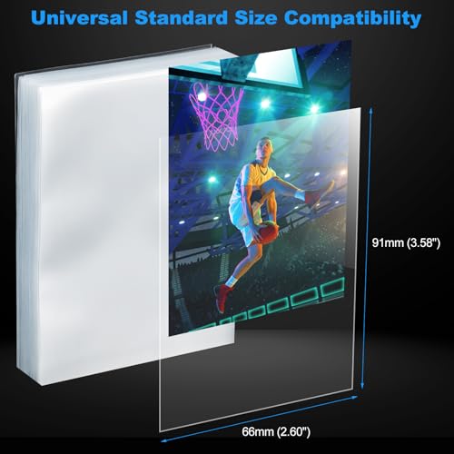200Pcs Card Sleeves, Penny Sleeve,Trading Card Sleeve, Clear Inner Protector Fit for MTG TCG Baseball Football Soccer Sports Standard Trading Cards Sleeve