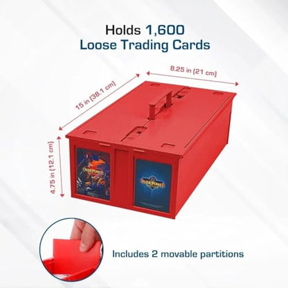 BCW Collectible Card Bin – (6-Pack, Red) | Holds up to 1600 Cards | Plastic Storage Box for Pokémon, MTG & Sports Cards - style: 6 Pack