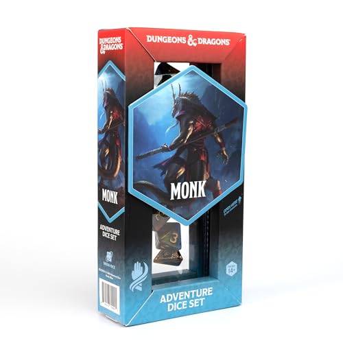 D&D Adventure Dice (Monk Class: Blue) - style: Monk Class: Blue