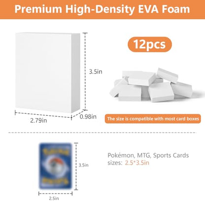 Trading Card Dividers for Storage Boxes - 12PCS High-Density Foam Card Spacer Blocks, Bulk Box Divider, Card Storage Supplies for MTG, TCG, Baseball & Sports (White) - style: 12PCS