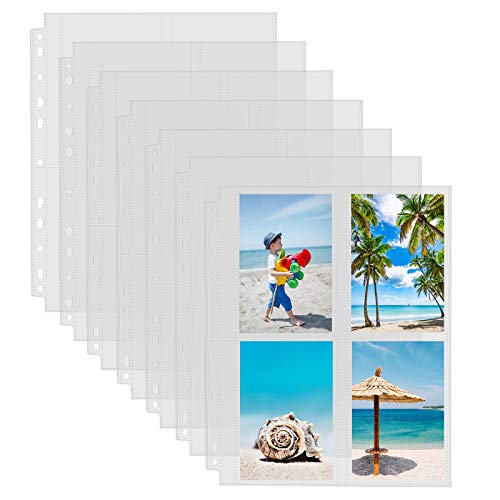 Sooez 30 Pack 3.5x5 Photo Sleeves for 3 Ring Binder, Hold 240 Pictures | Heavy Duty Plastic Binder Sleeves, Photo Album Refill Pages, Acid Free Archival Page Protector, Binder Inserts for Postcard - size: 3.5x5" 4-Pocket