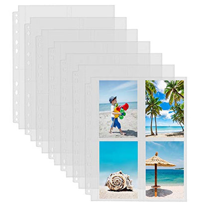 Sooez 30 Pack 3.5x5 Photo Sleeves for 3 Ring Binder, Hold 240 Pictures | Heavy Duty Plastic Binder Sleeves, Photo Album Refill Pages, Acid Free Archival Page Protector, Binder Inserts for Postcard - size: 3.5x5" 4-Pocket