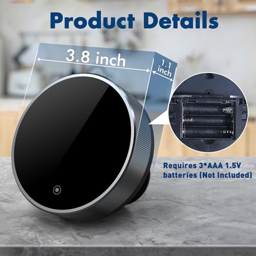 Digital Kitchen Timer, 3.8'' Large LED Display Countdown Countup Timer, Timer for Kids, Classroom Magnetic Timer, Adjustable Volume, Brightness, Easy for Cooking/Study/Office/Exercise (Ridged Knob) - style: Ridged Knob