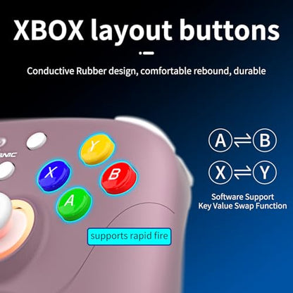 RG P01 Wireless Gaming Controller Compatible with Switch Game Controllers RG P01 2.5G Controller Gamepad for Bluetooth/PC/Steam/iOS/Android/Switch Hall Effect RGB Lights [android,ios,nintendo_switch,windows]