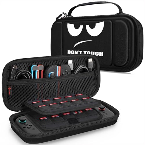 FINTIE Carrying Case for Nintendo Switch 2 (2025), Shockproof Hard Shell Switch 2 Case, Protective Cover Travel Bag with 19 Game Card & 2 Micro SD Card Slots & Inner Pocket, Dont Touch - color: dont touch