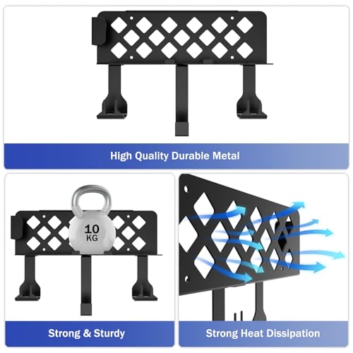 Wall Mount Bracket Compatible for PS4 Slim,PS4 Slim Wall Mount Holder | with Detachable 2 Controller Holder & Headphone Hanger,Mount on The Wall or The Back of The TV