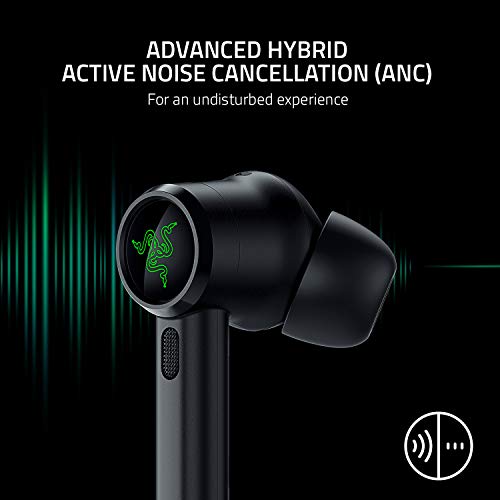 Razer Hammerhead True Wireless Pro Bluetooth Gaming Earbuds: THX Certified - Advanced Hybrid Active Noise Cancellation - 60ms Low-Latency - Touch Enabled - <20 Hr Battery Life - Classic Black - style: Classic