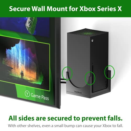 TotalMount for Xbox Series X – Pro Quality, Cooling, Level, Stops Vibration | Designed in USA – Wall Mount Secures Each Side to Prevent Falls – Damper Minimizes Fan Rattling During Gaming - size: Standard Bundle: Wall Mount