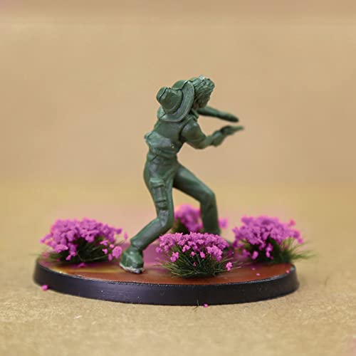 Miniature Vegetation Bushy Shrubs Tuft Flowers with Model Bases War Game DIY Railway Terrain Scenery (G) - color: G
