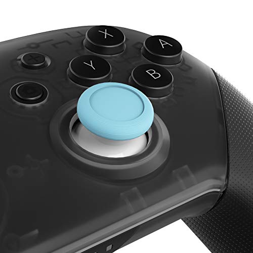 eXtremeRate Heaven Blue & White Dual-color Replacement 3D Joystick Thumbsticks, Analog Thumb Sticks with Cross Screwdriver for Nintendo Switch Pro Controller - color: White & Heaven Blue