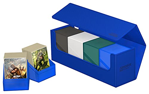Ultimate Guard Arkhive 400+, Deck Case for 400 Double-Sleeved TCG Cards, Blue, Compatible with Boulders, Magnetic Closure & Microfiber Inner Lining - color: Blue, size: 400+