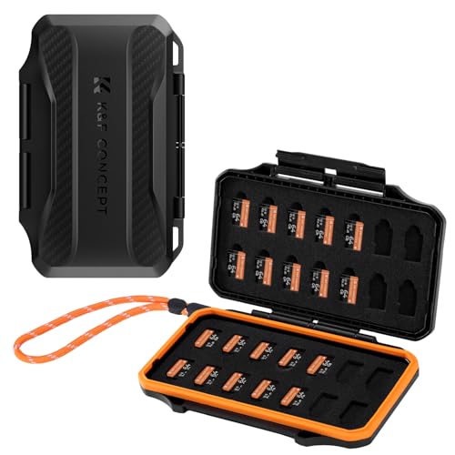 K&F CONCEPT 28 Slot SD Card Case, SD/TF Card Holder/Organizer | Water-Resistant Anti-Shock/Dust, PM03 - size: For 28 Micro SD