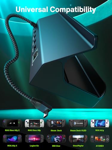 iVANKY ROG Xbox Ally X(2025)/ROG Ally Dock, 8-in-1 Docking Station 4K@144Hz | Steam Deck Dock for ASUS ROG Ally X/Valve Steam Deck OLED/Legion Go 2/S, HDMI 2.1, 1Gbps Ethernet, 3*USB-A 3.0, 100W Charge - color: Midnight Blue