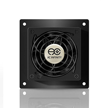 AC Infinity AIRPLATE S1, Quiet Cooling Fan System 4" with Speed Control, for Home Theater AV Cabinets - size: Single 80