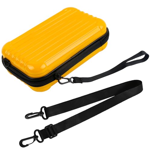 Yellow Hard Shell Makeup Case Cosmetics Case Carrying Makeup Bag | for Toiletry Storage Cross Body Bag with Shoulder Strap for Detachable Grip Rope and Shoulder Strap for Travel - color: Yellow