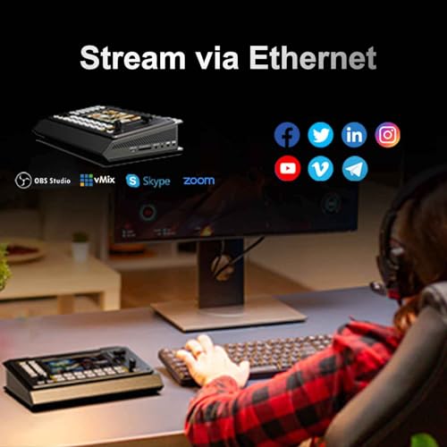 Shark S6 6CH HDMI/SDI Multi-Camera Video Mixer Switcher | 5" FHD Screen, Live Streaming Switcher, SDI/HDMI IN, USB/SD Card Record, Ethernet/USB Out, PTZ Camera Controll