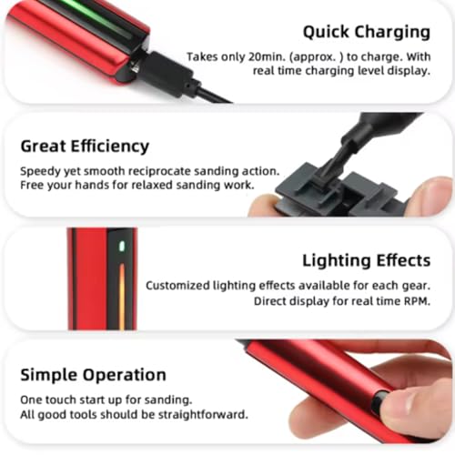 Reciprocating Electric Grinding Pen ES-A High Precision Model Tool for Military Models, Resin Kits Polishing,Miniature Crafting,DIY Hobby Accessories (ES-A Grinding Pen and Sanding Heads(8PCS)) - color: Es-a Grinding Pen and Sanding Heads(8pcs)