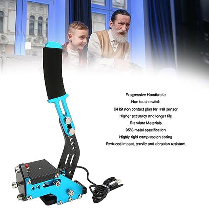 GOWENIC USB Handbrake, Sim Racing Game Hand Brake 64 Bit 2 in 1 Handbrake for ONE, Series S X PC with G920, for, iRacing Setup Use (Blue) - color: Blue