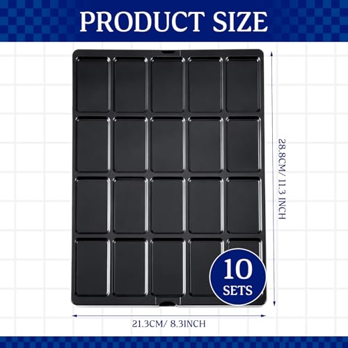 Novabright 10 Pack Game Piece Counter Trays with Clear Lids Game Board Card Sorting Tray Storage Organizer Box Wargames TCG Collection, Each Case Has 20 Compartments