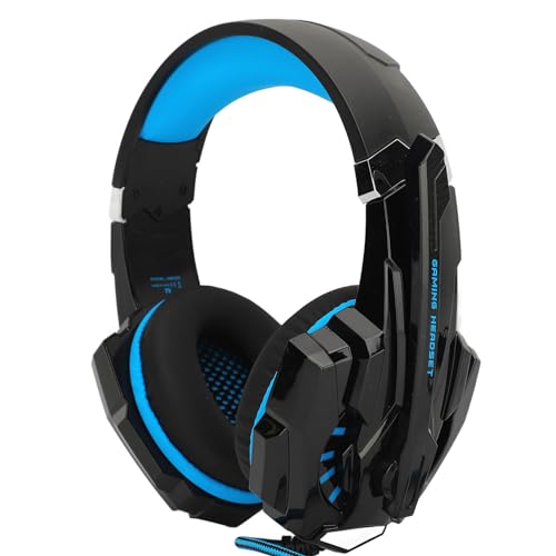 SUNGOOYUE Wired Gaming Headset, OverEar Noise Canceling Headphones with Microphone, Soft Earmuffs for PC, Mobile Phone, Computer, Comfortable Ergonomic Design, Impressive Noise Isolating Microphone,
