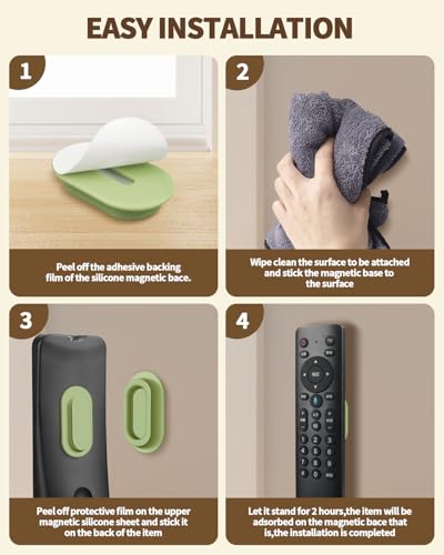 6 Pack Magnetic Remote Control Holder – Upgraded Silicone Magnetic Wall Mount for TV, Fan & Air Conditioner Remotes – Self-Adhesive, No-Drill Remote Control Holder Wall Mount - color: Black+White+Green