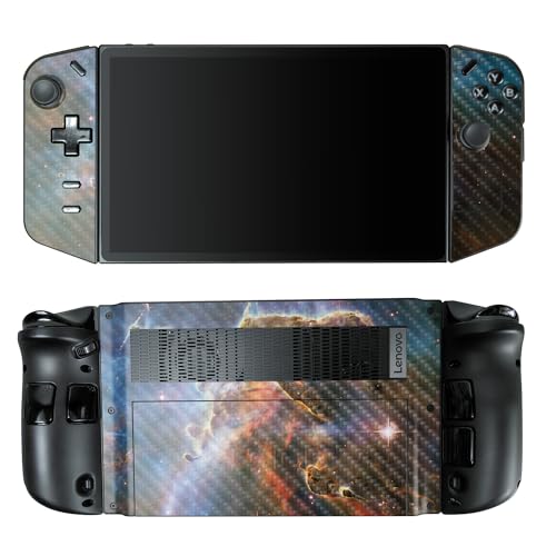 Carbon Fiber Gaming Skin Compatible with Lenovo Legion Go - Golden Nebula - Premium 3M Vinyl Protective Wrap Decal Cover - Easy to Apply | Crafted in The USA by MightySkins - color: Golden Nebula, style: Carbon Fiber Textured Finish