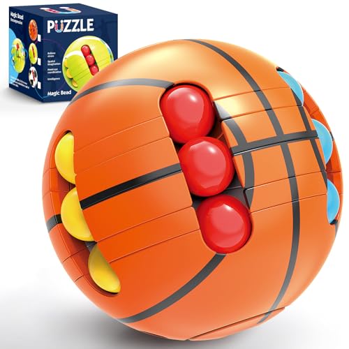 Puzzle Sport Ball Toys - 3D Brain Teasers and Puzzle Games for Kids and Adults, Spatial Puzzle Games for Ages 3+, Intelligence 2.5" Small Magic Bead, Hand Sport, Adult Relieve Stress, Gifts for Boys - color: Brown Basketball