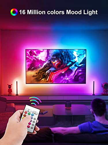 KANTUTOE TV LED Backlight, 23ft LED Lights for 70-100 Inch TVs, RGB TV Backlight Behind with Remote, Music Sync Bluetooth APP Control Strip Lights USB Powered for Bedroom, Gaming Room, Home Décor - size: 23FT for 70"-100" TV