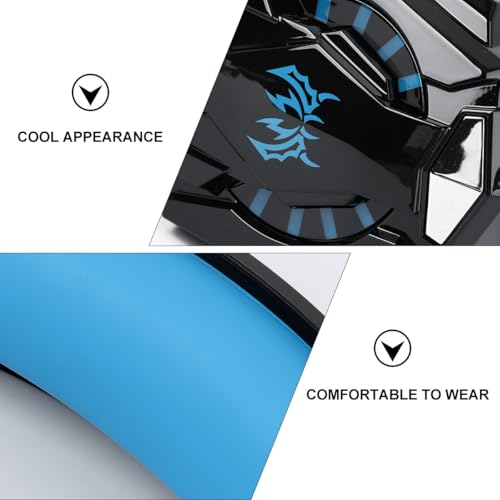 Ipetboom Wired Gaming Headset with Mic for PC and Console, Head-Mounted Over-Ear Luminous Headphones with 3.5mm Adapter Cable, Black and Blue for Enhanced Game Audio