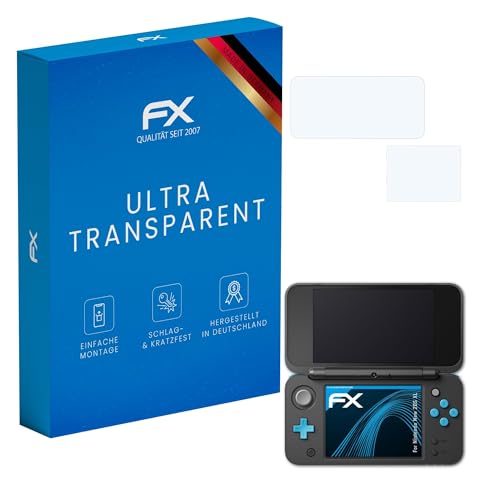 atFoliX Screen Protection Film compatible with Nintendo New 2DS XL Screen Protector, ultra-clear FX Protective Film (Set of 3) - color: FX-Clear — Set of 3, size: New 2DS XL