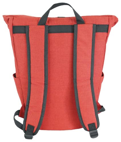 Rockville RPAK Burned Red Durable Backpack Bag with Padded Laptop Pocket | Stylish Nylon Fabric, Fits 15" Laptop, Hidden Zippered Pocket, Adjustable Straps, 2 Side Pockets - color: Red